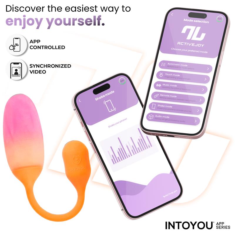 NexEgg Vibrating Egg Double Silicone Layer App Orange/Pink