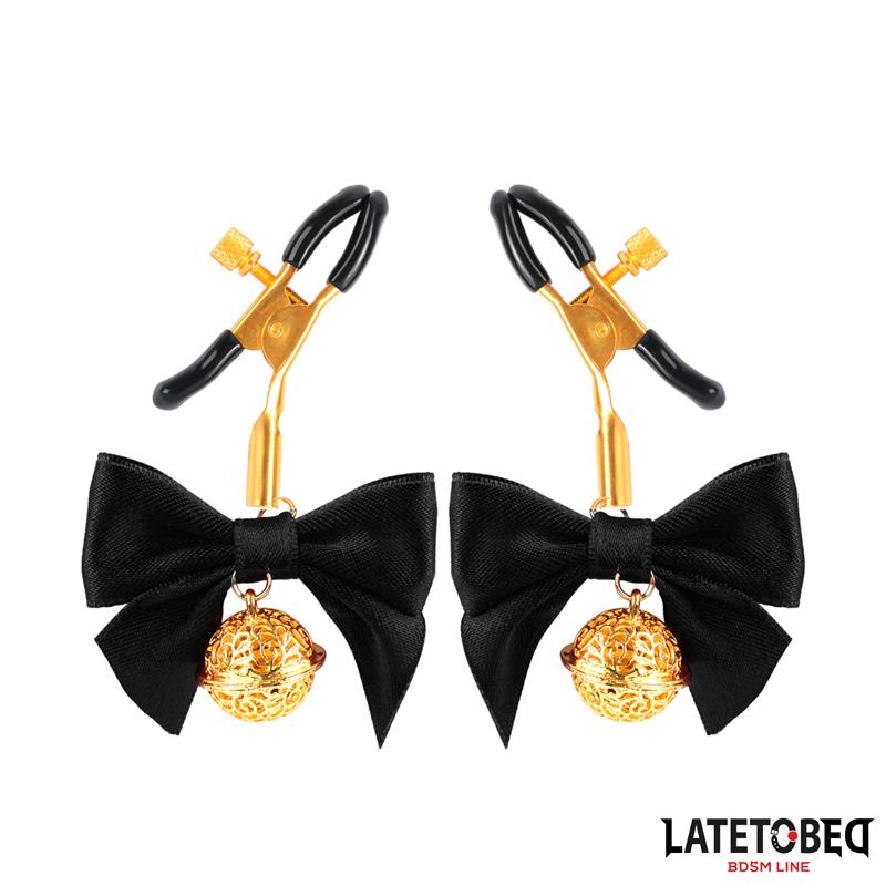  Nipple clamps with Bow Black