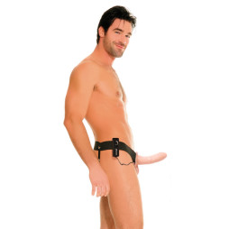 Fetish Fantasy Series For Him or Her Vibrating Hollow Strap-On - Flesh