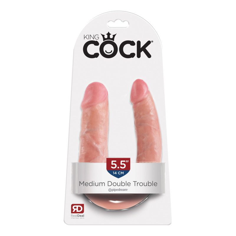 King Cock - U-Shaped Double Trouble Medium Flesh
