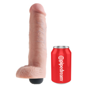 King Cock 10" Squirting Cock w/ Balls - Flesh