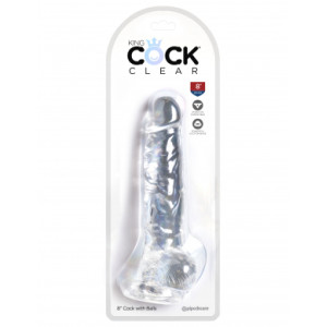 King Cock Clear 8" Cock with Balls