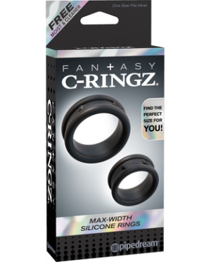Fantasy C-Ringz Max-Width Silicone Rings - Black