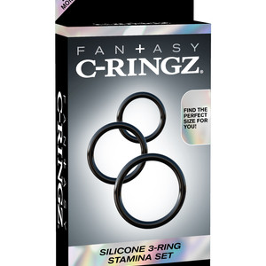 Fantasy C-Ringz Silicone 3-Ring Stamina Set - Black