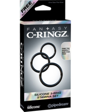 Fantasy C-Ringz Silicone 3-Ring Stamina Set - Black