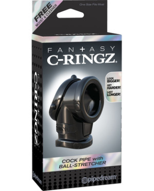 Fantasy C-Ringz Cock Pipe With Ball-Stretcher - Black