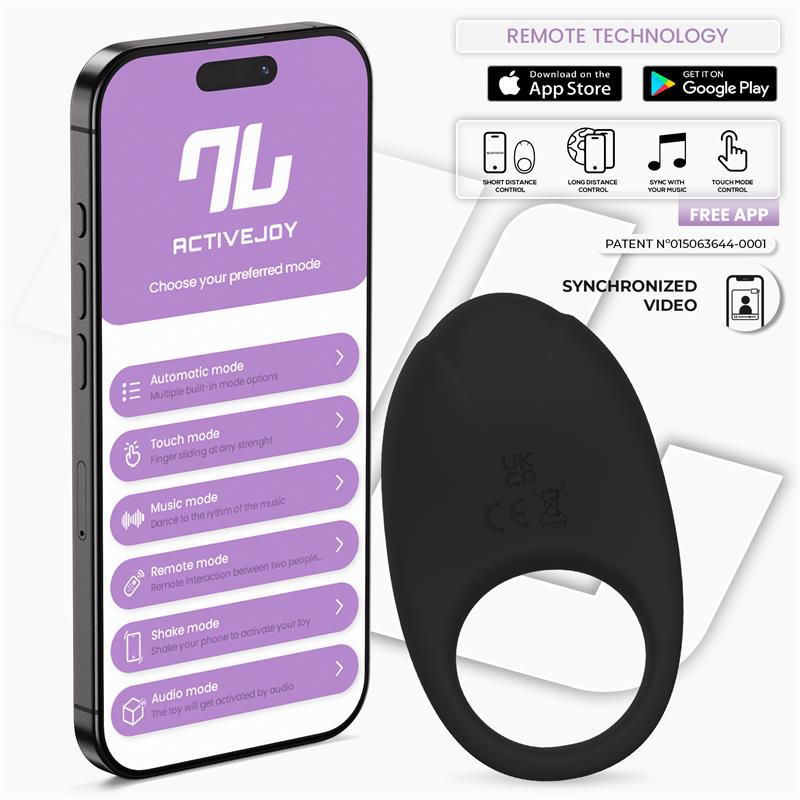  Ringo Vibrating Ring with App Unibody Black