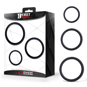 Set of 3 Penis Rings Silicone S, M and L