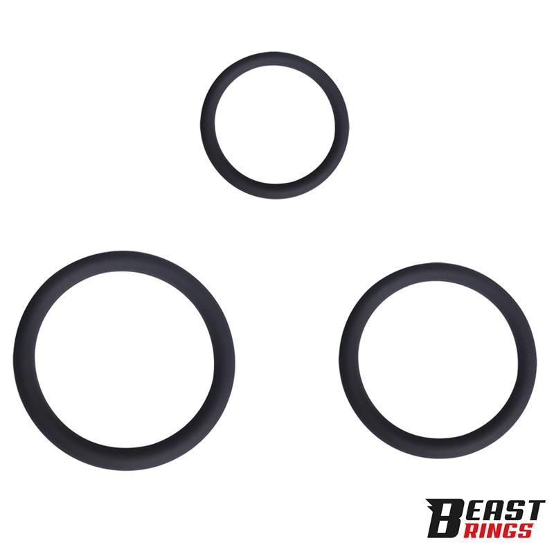 Set of 3 Penis Rings Silicone S, M and L