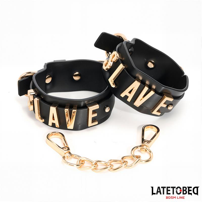  SLAVE Handcuff with Golden Chain