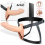  Strap-On with Hollow Dildo Premium Silicone Size L Flesh
