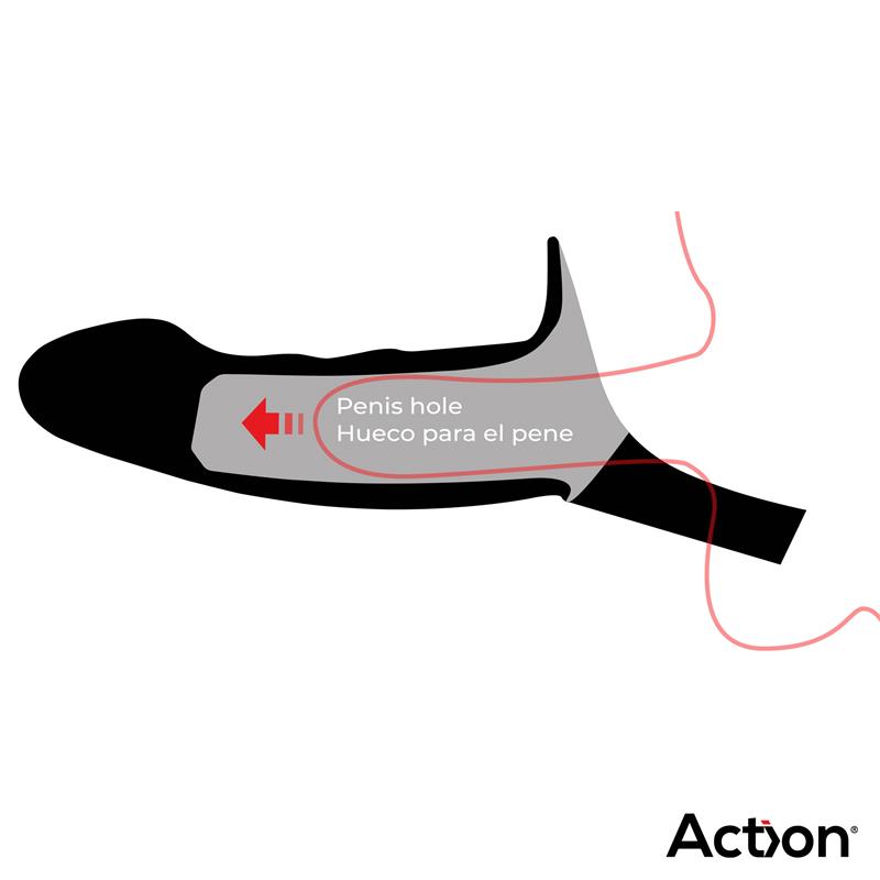  Strap-On with Hollow Dildo Premium Silicone Size S Black