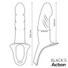  Strap-On with Hollow Dildo Premium Silicone Size S Black