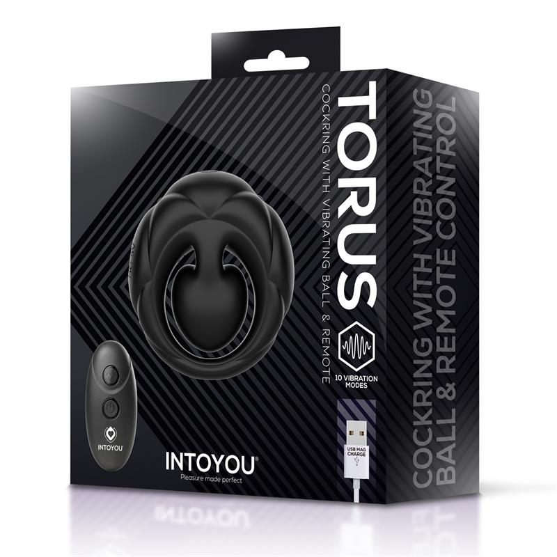 Torus Vibrating Ring with Clitoral Ball and Remote Control USB