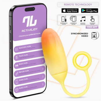  Vibrating Egg Double Layer Silicone with APP Yellow/Orange