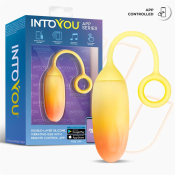  Vibrating Egg Double Layer Silicone with APP Yellow/Orange