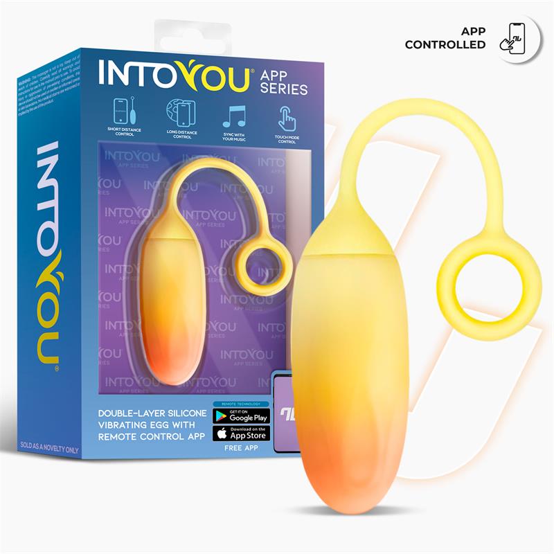  Vibrating Egg Double Layer Silicone with APP Yellow/Orange