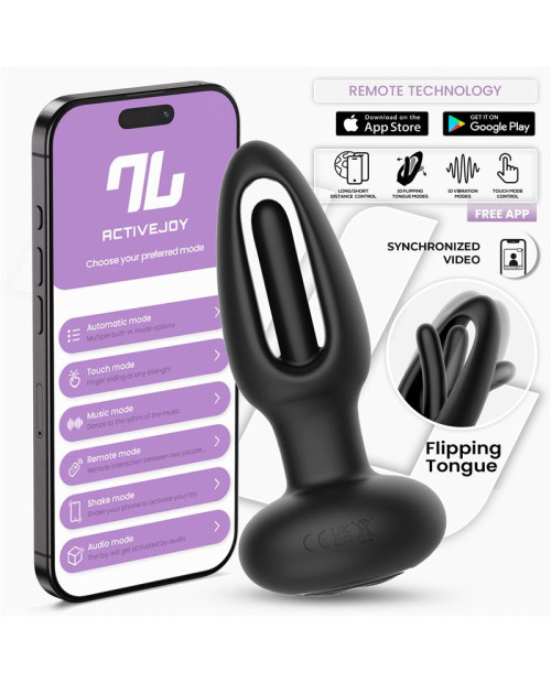  Zack Anal Plug with Flipping Tongue and Vibration with App