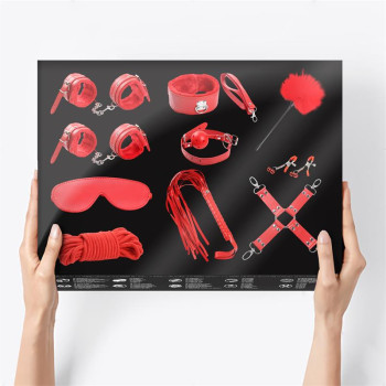 INTOYOU Bondage Set with 10 Pieces Red