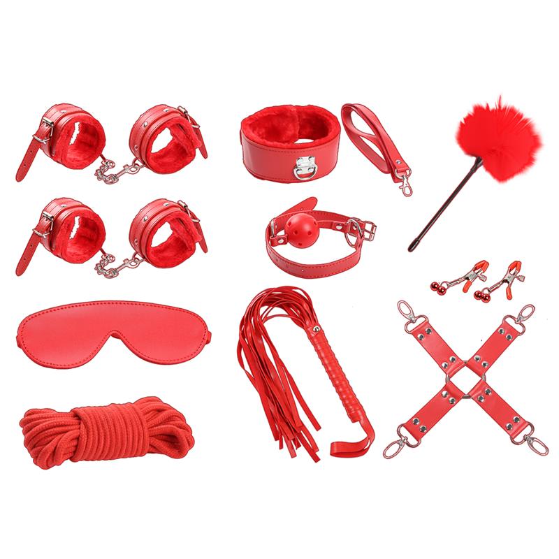 INTOYOU Bondage Set with 10 Pieces Red