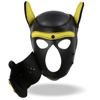 INTOYOU Hound Neoprene Dog Hound Removable Muzzle Black/Yellow One Size