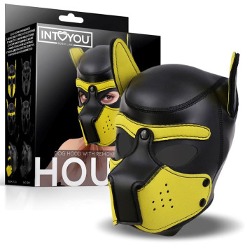 INTOYOU Hound Neoprene Dog Hound Removable Muzzle Black/Yellow One Size