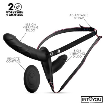INTOYOUJ ordan Double Vibrating Dildo 15.5 Strap-on