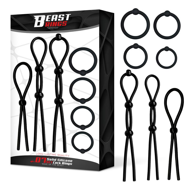 7 Set Solid Silicone Cock Rings