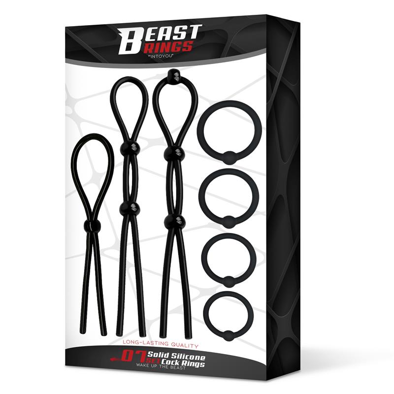 7 Set Solid Silicone Cock Rings