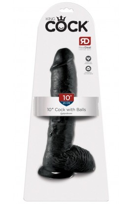 Black 10" Cock with Balls