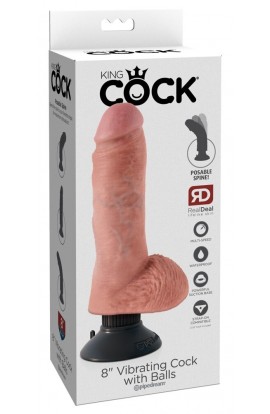8" Vibrating Cock with Balls