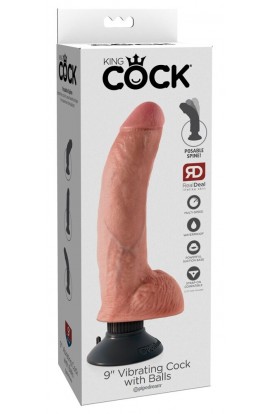 9" Vibrating Cock with Balls