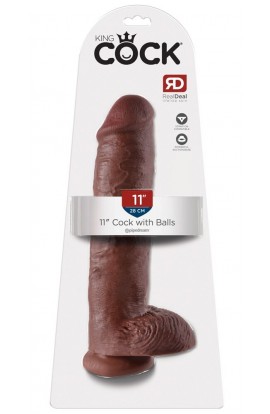 Brúnn 11" Cock with Balls