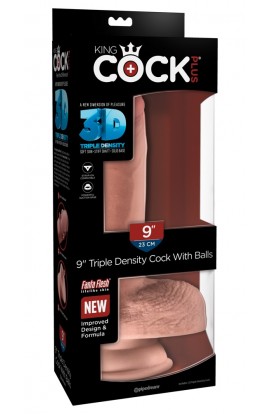 9" Triple Density Cock with Balls+sogskál