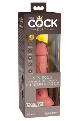 Light 6" Vibrating + Dual Density Silicone Cock