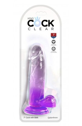 Clear 7“ Cock with Balls