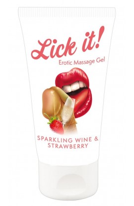 Erotic Massage Gel Sparkling Wine and Strawberry