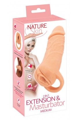 2in1 Extension + Masturbator 18.5cm