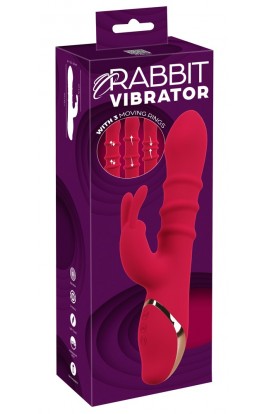 Rabbit Vibrator with 3 Moving Rings