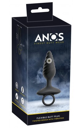 Flexible Butt Plug Twisted Design with Vibrations