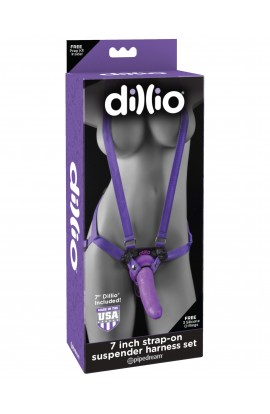 Dillio
7" Strap-On Suspender
Harness Set – Fjólublár