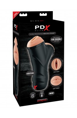 PDX Elite Double Penetration Vibrating stroker