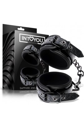  Adjustable Ankle Cuffs Sapphire Vegan Leather