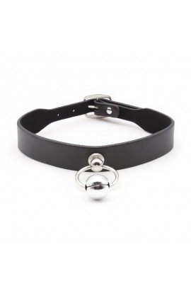  Collar with Hoop and Bell Black