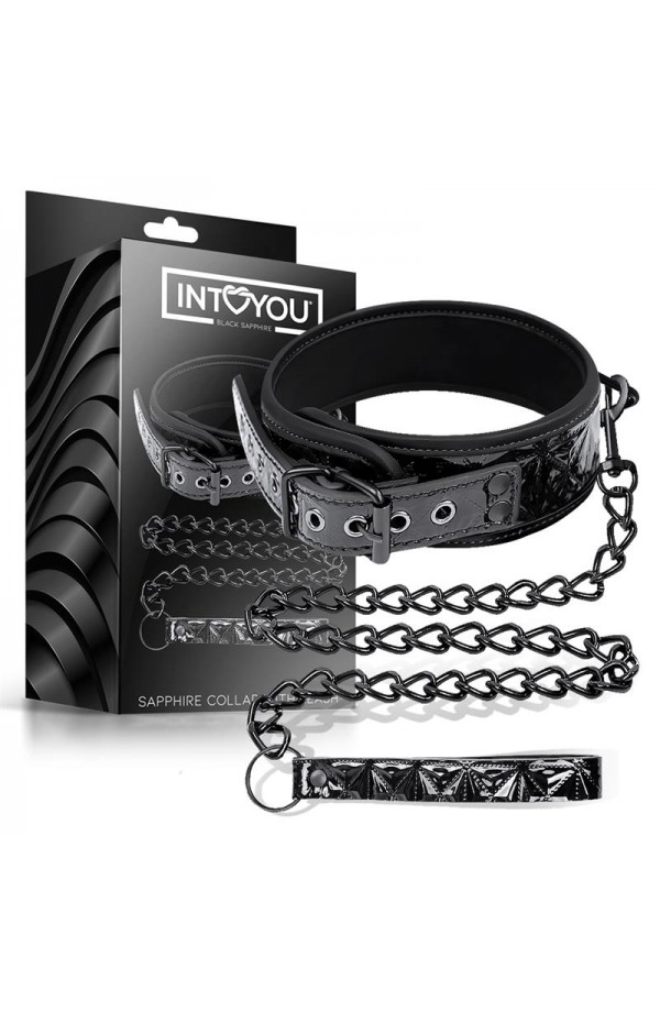 Collar with Leash Sapphire Vegan Leather Collar with Leash Sapphire Vegan Leather