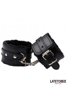  Furry Ankle Cuff Black