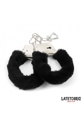  Furry Metal Cuff Black