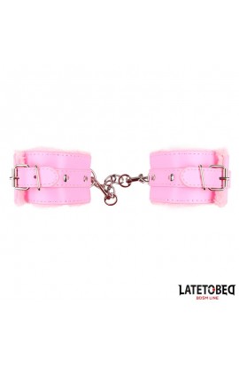  Furry Wrist Cuff Pink