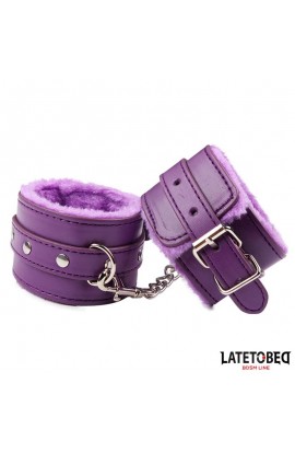  Furry Wrist Cuff Purple