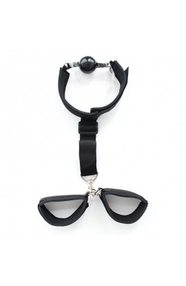 Gag Ball with Hand Cuff Black